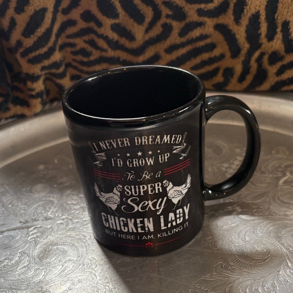 Black 'Super Sexy Chicken Lady' Ceramic Mug